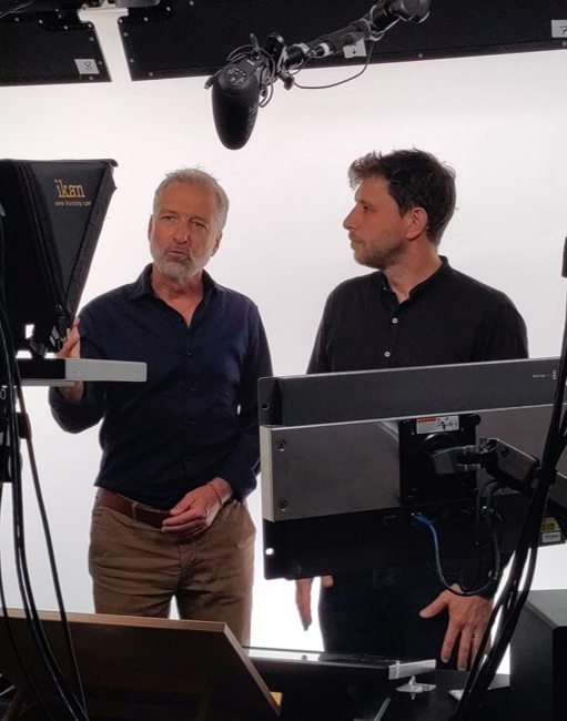Julien Allaire et François Laurent lors du tournage d'un MOOC